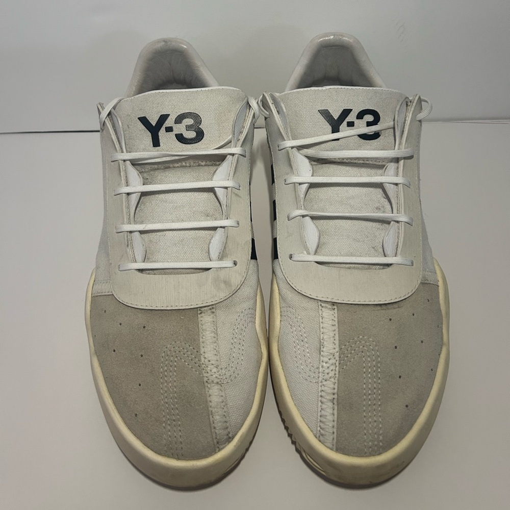 Y-3 x Adidas Cream and Gray Sneakers